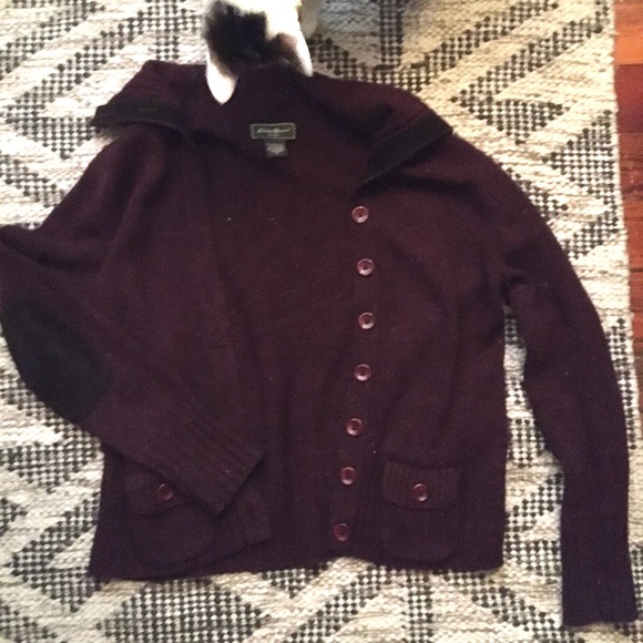 Eddie Bauer Maroon Cardigan - Picture 2 of 6